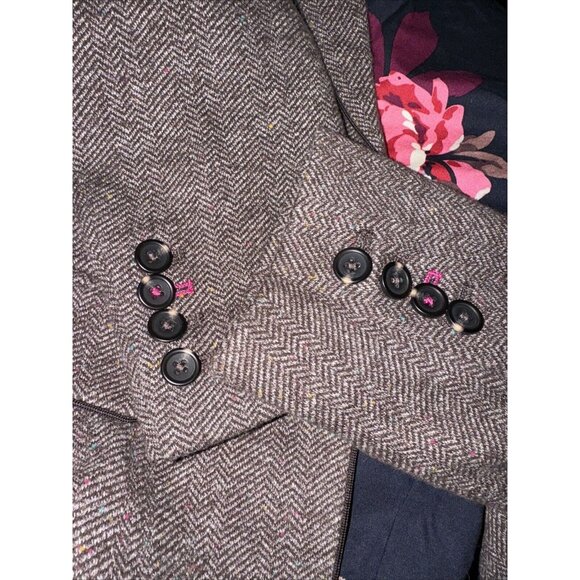 Joules Women’s Tweed Blazer Womens 10 Brown Herringbone Country Jacket Vintage - Picture 6 of 12